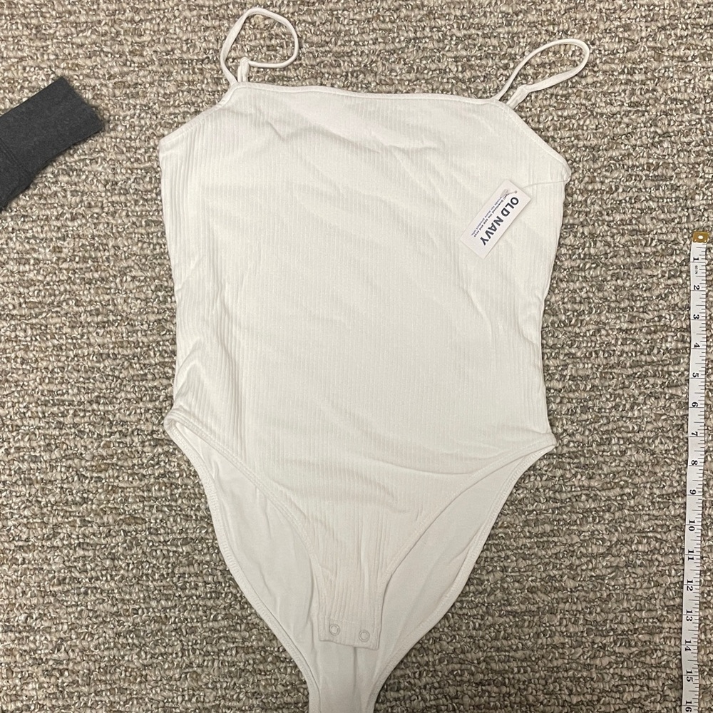 Old Navy Cream Ribbed Bodysuit